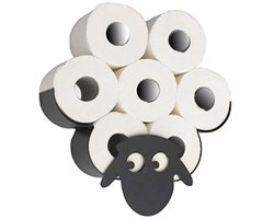 Decoratieve toiletrolhouder in de vorm van een schaap - opbergrek voor tissues - wandgemonteerde smeedijzeren tissuehouder - opbergrek voor toiletpapier voor badkamer, huis en kantoor