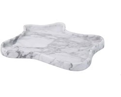 Decoratieve Tray - Opbergbakje Serveerblad - Maaltijden Serveren - Handgemaakt Glad Materiaal - 24x22x1.7cm - Marmerlook