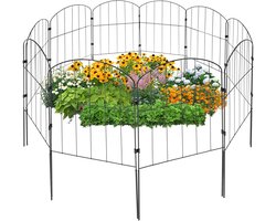 Decoratieve tuinomheining 10 stuks Tuinhek 33*60cm Zwart Metaal Steekhek voor Tuin Bloembed Gazon Vijver Balkon