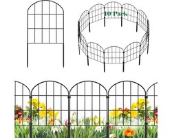 Decoratieve Tuinomheining zonder Graven - 12 Panelen Metaaldraad Tuinhek met Stekken - 60cm Hoog, 4M Lang