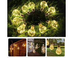 Decoratieve Tuinverlichting - Lichtsnoer - Lichtslinger - 450cm Warm Wit Snoerverlichting met 10x5 LED Lampen - Geschikt voor Buiten - IP44 Adapter - Feestverlichting voor Buiten - Inclusief EBOOK