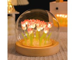 Decoratieve tulpenverlichting met 20 oplichtende tulpen - Romantische sfeerverlichting voor slaapkamer, woonkamer en tafel