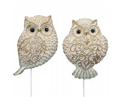 Decoratieve Uilen voor Potten - 2 stuks - Scandinavische Stijl