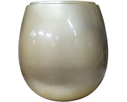 Decoratieve vaas - Keramiek - Goud kleurig - 2,5 L - 23x24 cm - Moderne vaas goud - Woondecoratie - Vazen - Bloemenvaas - Stijlvolle vaas goud