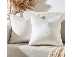 Decoratieve Vierkante Kussenslopen Pack van 2 - Fluwelen Sierkussens 24x24 cm