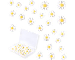 Decoratieve Viltbloemen in de Vorm van Margrieten - 60 Stuks voor DIY Projecten, Handgemaakte Decoratie en Creatieve Ambachten (3 Maten, Wit)