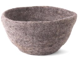 Decoratieve vilten schaal - handgemaakt - grijs - perfect voor paasdecoratie