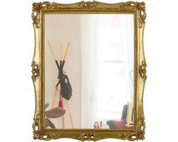 Decoratieve Vintage Spiegel - Vierkant 41,9 x 34,3 cm - Antiek Goud - Wand- en Tafelmontage