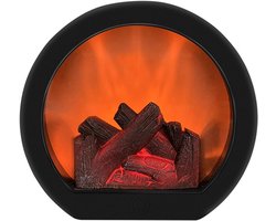 Decoratieve, vlamloze, draagbare LED-lantaarns, haardverlichting met LED-simulatie van een houtblokvlam, aanraakschakelaar voor een realistische vlamsimulatie, ideaal voor kerstdecoratie thuis.