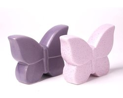 Decoratieve Vlinder Beeldjes - Set van 2 Keramische Sculpturen voor Thuis en Kantoor, 12 cm Hoog, Unieke Cadeaus en Kunstvoorwerpen