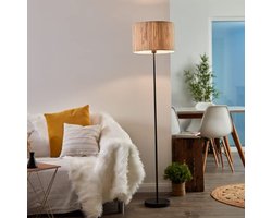Decoratieve Vloerlamp van Zeegras met Voetschakelaar - 162 cm Hoog, E27 Fitting