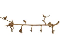 Decoratieve Wandhaak Messing Vogel op Tak - Kapstok Haken voor Jassen en Sleutels