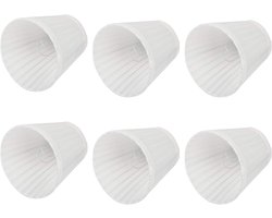 Decoratieve Wandlamp van Stof, 6 Stuks Hanglampen Kap voor Chandelier, Pure Witte Lampenkappen voor Sfeervolle Verlichting