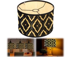 Decoratieve Wandlampen van Bamboe met Vintage Lampenkappen uit de Jaren '70, E27 Fitting voor Tafellampen en Hanglampen, Grote Lampenkappen voor een Retro Sfeer