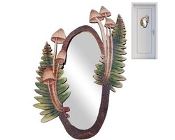Decoratieve Wandspiegel - Kleine Spiegel - Interieur Decoratie - Uniek Paddenstoel Design - 22 cm - Multicolor