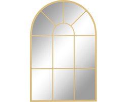 Decoratieve Wandspiegel met Metalen Frame - 91 x 60 cm, Elegante Hangspiegel voor Woonkamer en Slaapkamer
