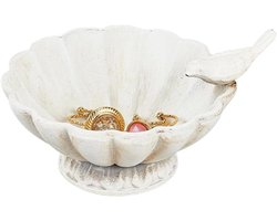 Decoratieve witte sieraden schotel, stijlvolle kom voor snuisterijen en accessoires
