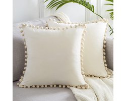 Decoratieve Zachte Velours Kussenhoezen 40 x 40 cm, 2 Stuks, Modern Bohemian Stijl voor Woonkamer, Slaapkamer en Kantoor