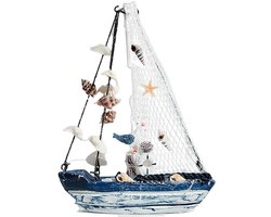 Decoratieve Zeilboot - Oceaanthema - 1 stuk - Hout - 19,5x3x15 cm