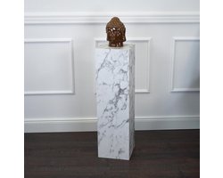 Decoratieve Zuil - Display Standaard - Objecten Presenteren - Zelfdragend - 30 x 30 x 50 cm - Marmer Bianco