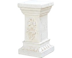 Decoratieve Zuil - Stenen Pilaar - Buiten Decoratie - Realistisch Steenlook - 32 x 17 x 17 cm - Wit