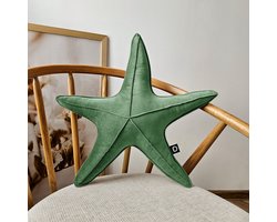 Decordruk VELVET - Grote Stervormige Kussen - 53 cm - Groen