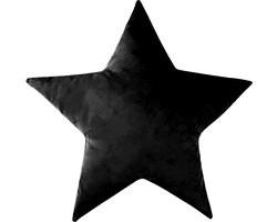 Decordruk Velvet - Sierkussen - Zwarte Ster - 42cm - Zacht en Pluizig