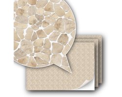 Decorfolie Modelbouw - Ondergrond Stickers - Schaal 1:87 - Zelfklevend Papier - 3 Vellen A5 - Zandsteen Mozaïek