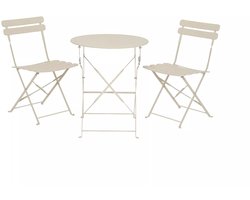 Decoris - Bistroset off-white staal