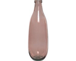 Decoris Bloemenvaas - van gerecycled glas - 15 x 40 cm - roze - boeketten - stelen