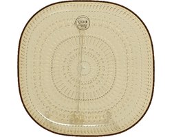 Decoris ontbijtbord - geel - 20,5 cm - kunststof - camping bord/servies