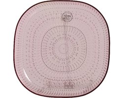 Decoris ontbijtbord - roze - 20,5 cm - kunststof - camping bord/servies