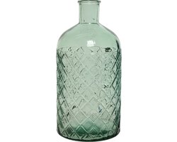 Decoris vaas/bloemenvaas gerecycled glas - D14 x H28 cm - lichtgroen