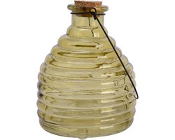 Decoris Wespenvanger/wespenval met hengsel - glas - lichtgroen - D13 x H17 cm