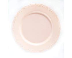 Decorline -40 delig Serviesset met elegante herbruikbare plastic borden, Casual collectie, hoogwaardig vintage servies ,Roos serviesset voor Kerstmis,Bruiloften, Verjaardagen, Feesten en Evenementen.