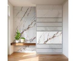 Decorpanelen Set - Wandbekleding Panelen - Badkamer Afwerken - Waterdicht Kunststof - 342 m² - Wit Marmerlook