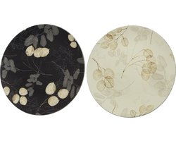 Decoschaal leer met print Ø33cm