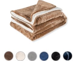 DecoSence® Fleece deken 150x200 cm - Fleece Plaid - Plaids - Goud - Grand Foulard Bank - Extra Dik