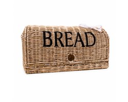 Decoshoppen.nl - SRIMIT Grey - Rieten Bread Mand - Broodtrommel van Riet - Brood Opberger voor Keuken - 42 x 21 x 21 cm - Rattan