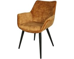 Decostar Eettafelstoel Danbury, Textiel/Staal, Geel/Zwart