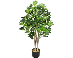 Decovego Schefflera Kunstplant, Kunstmatige Parapluboom 95 cm, Duurzaam Kunststof, Voor Binnengebruik, Onderhoudsarme Decoratie
