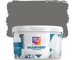 Decoverf muurverf mat authentiek grijs, 2.5L