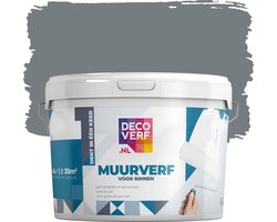 Decoverf muurverf mat grafiet, 4L