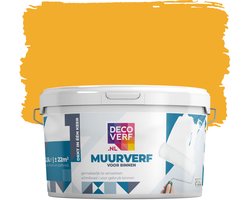 Decoverf muurverf mat okergeel, 2.5L