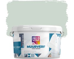 Decoverf muurverf mat witte saliegroen, 2.5L