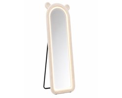 Decovibe Panda Style Staande Spiegel 170x60 cm – Witte Teddy Passpiegel met Oortjes – Dimbare LED Verlichting – 3 Lichtkleuren – Touchbediening - passpiegels met verlichting