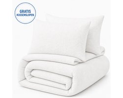 Decoware Dekbed Zonder Overtrek 140x200 cm – Mousseline Wit – Hoesloos Dekbed Wasbaar - Incl. Kussensloop - All Season - Eenpersoons