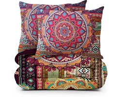 Decoware Dekbed zonder Overtrek - Easy dekbed - Hoesloos Dekbed Wasbaar - Incl. Kussensloop - All Season - Bohemian Harmony - 140x200
