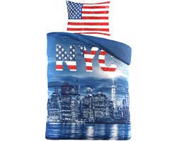 Decoware Dekbedovertrek New York - Dekbedovertrekset - Microvezel Dekbed Overtrek - Eenpersoons - 140 x 200 cm + 1 Kussensloop 60x70 - Comfortabel & Ademend