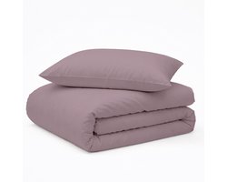 Decoware Dekbedovertrek Uni - Roze - Katoen - Inclusief kussensloop - Eenpersoons - 140x220 + 60x70 cm